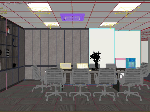 Office interior modern 3 3D 모델