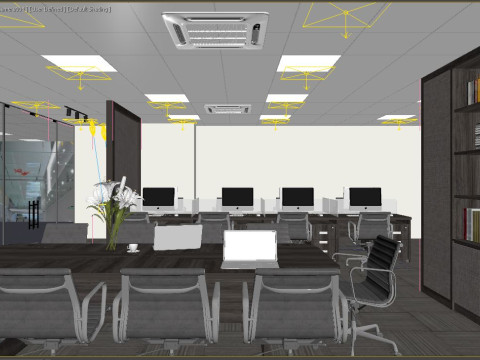 Office interior modern 3 3D 모델