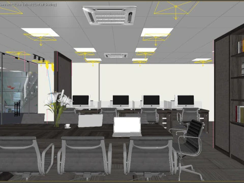 Office interior modern 3 3D Model