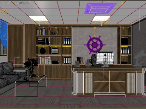 Office interior modern 3 3D 모델