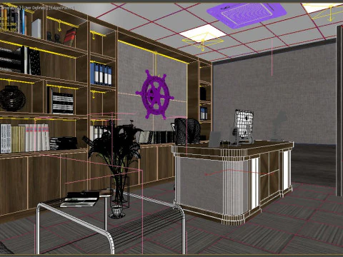 Office interior modern 3 3D Model