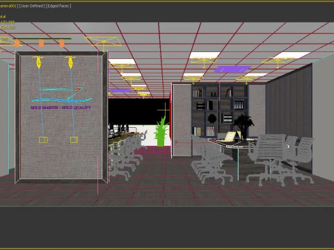 Office interior modern 3 3D Model
