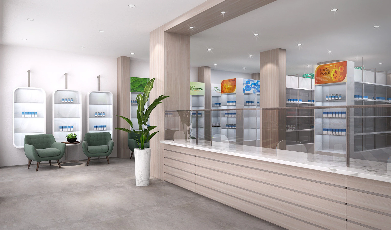 Drugstores interior modern 1 3D Model .c4d .max .obj .3ds .fbx .stl .blend 
