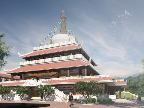 Tibet Pagoda Model 3D