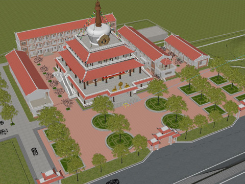 Tibet Pagoda Model 3D