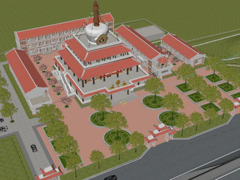 Tibet Pagoda 3D Model