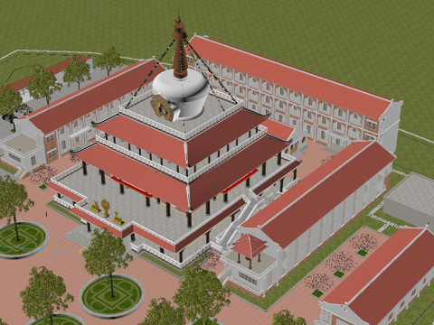 Tibet Pagoda Model 3D