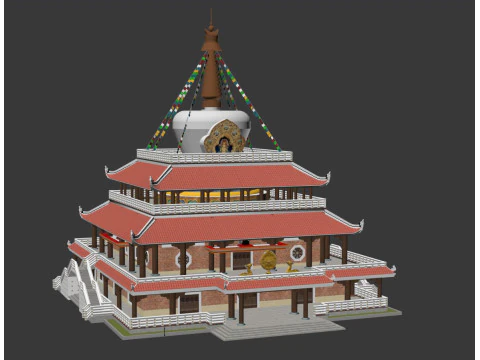 Tibet Pagoda 3D Model