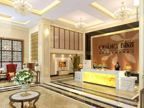 Reception restaurant tropical 3D Model