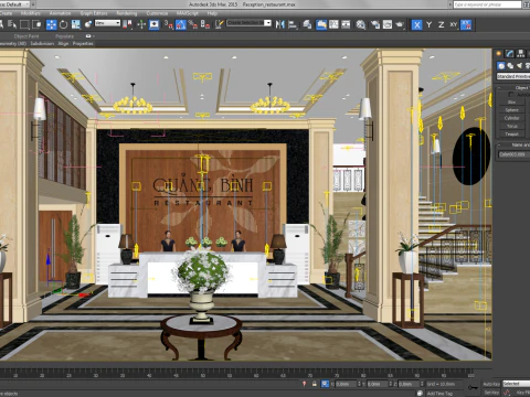 Reception restaurant tropical 3D Model