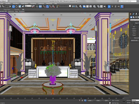 Reception restaurant tropical 3D 模型