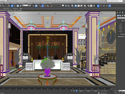Reception restaurant tropical 3D Model