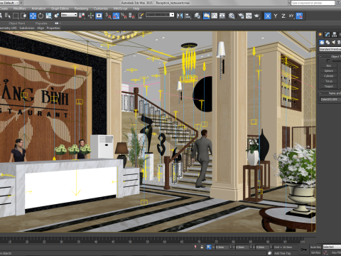 Reception restaurant tropical 3D 模型