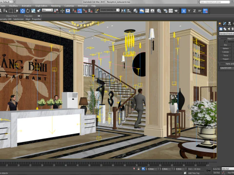 Reception restaurant tropical 3D Model