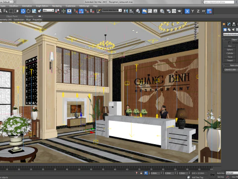 Reception restaurant tropical 3D Model