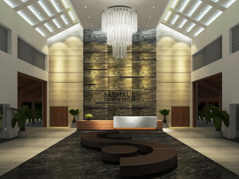 School reception tropical 3D Модель