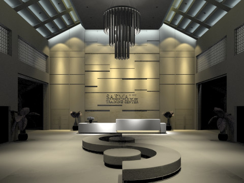 School reception tropical Modelo 3D
