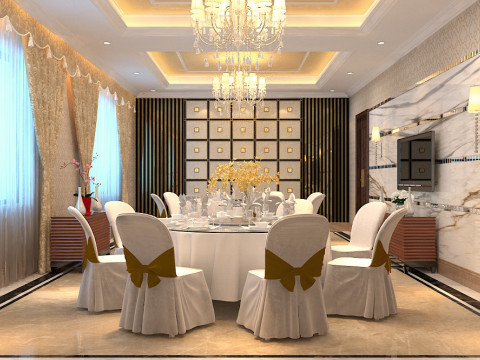 Restaurant room luxury 1 Model 3D