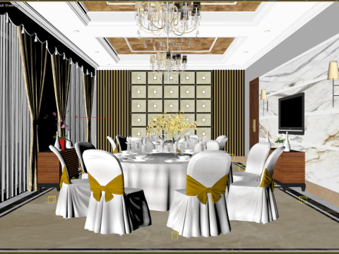 Restaurant room luxury 1 3D Model