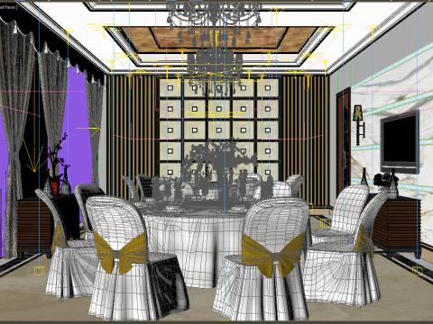 Restaurant room luxury 1 3D Model