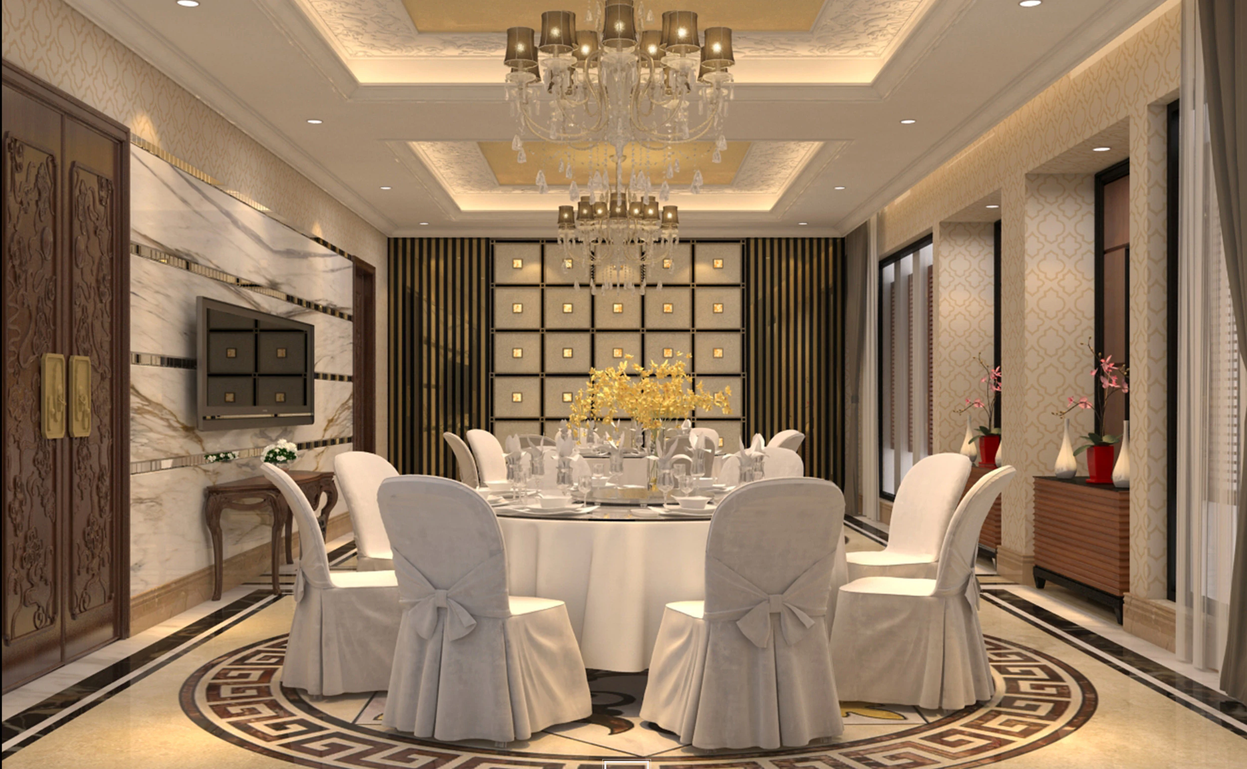 Sala de restaurante luxo 2 Modelo 3D .c4d .max .obj .3ds .fbx .stl .blend 