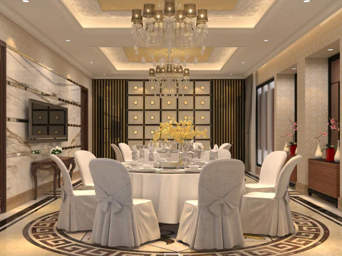 Restaurantzaal luxe 2 3D Model