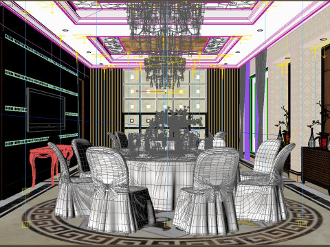 Restaurant room luxury 2 Model 3D
