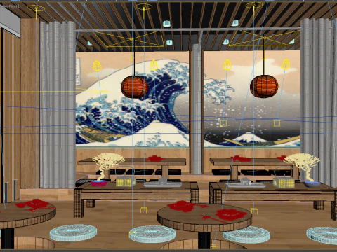 Restaurant room luxury 3 3D Model