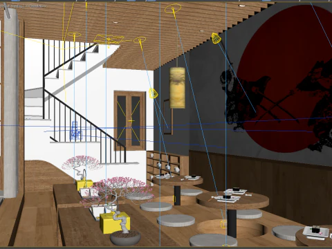 Restaurant room luxury 3 3D Model