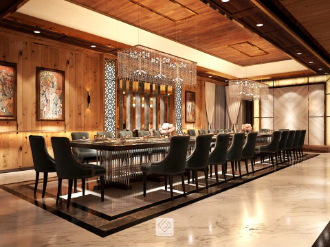 Salle de restaurant luxe 4 Modèle 3D