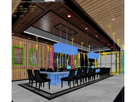 Restaurant room luxury 4 Modelo 3D