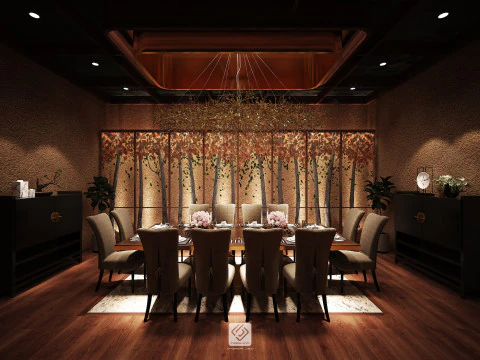 Restaurantraum Luxus 6 3D Modell