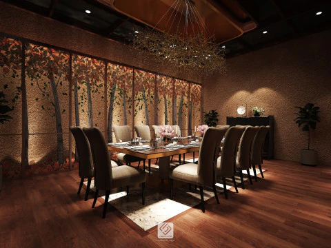 Restaurant room luxury 6 3D Model