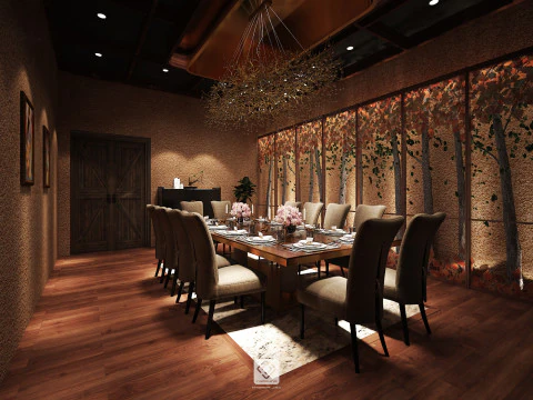 Restaurant room luxury 6 3D Model