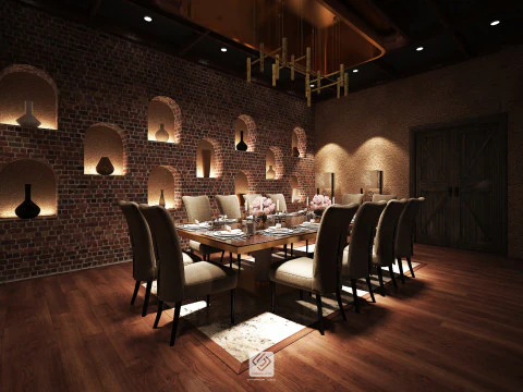 Restaurant room luxury 6 3D Model