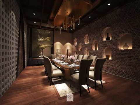 Restaurant room luxury 6 3D Model