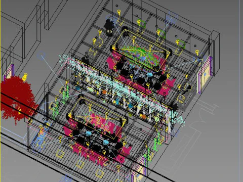 Restaurant room luxury 6 3D Model