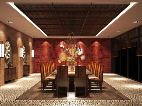 Restaurant room luxury 7 3D Model