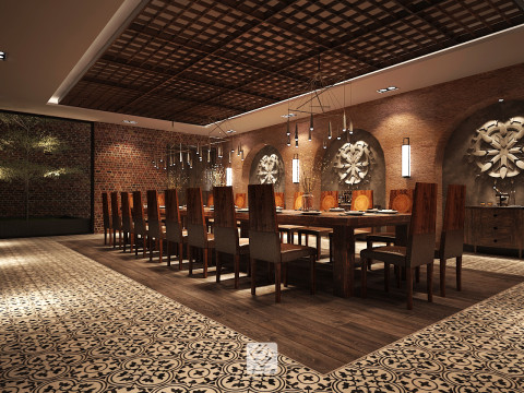 Restaurant room luxury 7 Model 3D