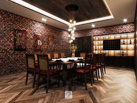 Ресторанный зал люкс 8 3D Модель