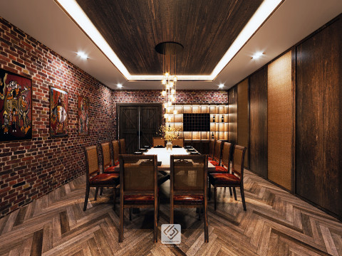 Restaurant room luxury 8 3D Model