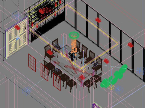 Sala ristorante lusso 8 Modello 3D