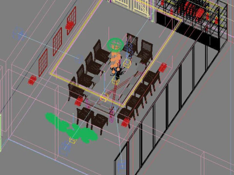 Sala ristorante lusso 8 Modello 3D