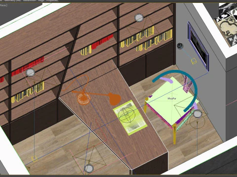 Sala studio moderna 3 Modello 3D