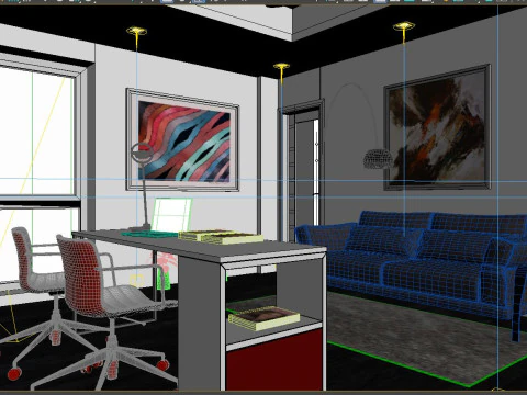 Study room modern 5 3D Model