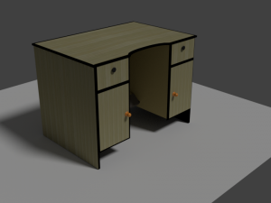 wooden desk 3D 모델