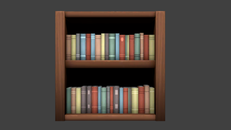 Low Poly Wooden Bookshelf Modelo 3D .c4d .max .obj .3ds .fbx .stl .blend 
