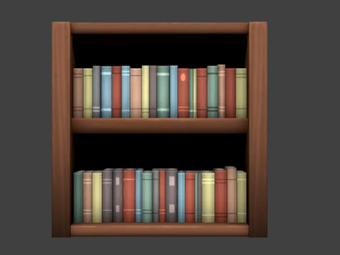 Estante de madeira Low Poly Modelo 3D