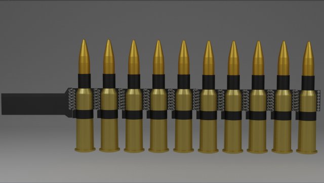 cartridge belt 10 elements 3D-Modell .c4d .max .obj .3ds .fbx .stl .blend 