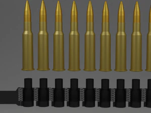 cartridge belt 10 elements 3D Model